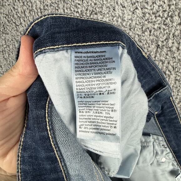 Calvin Klein Men's Stretch Slim Leg Denim Jeans Pants Dark Wash Size 38 x 32 - Picture 9 of 11